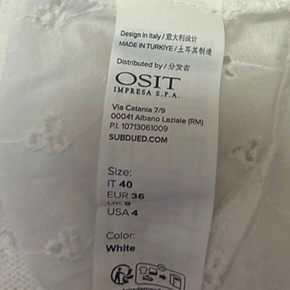 Subdued White Strapless Sleeveless Cutout Eyelet Crochet Crop Tube Tank Top S - Picture 4 of 4